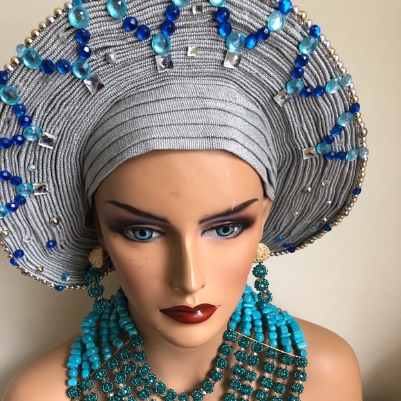 Handmade Auto Ready to Wear Gele (African Headtie) - Picture 4 of 7